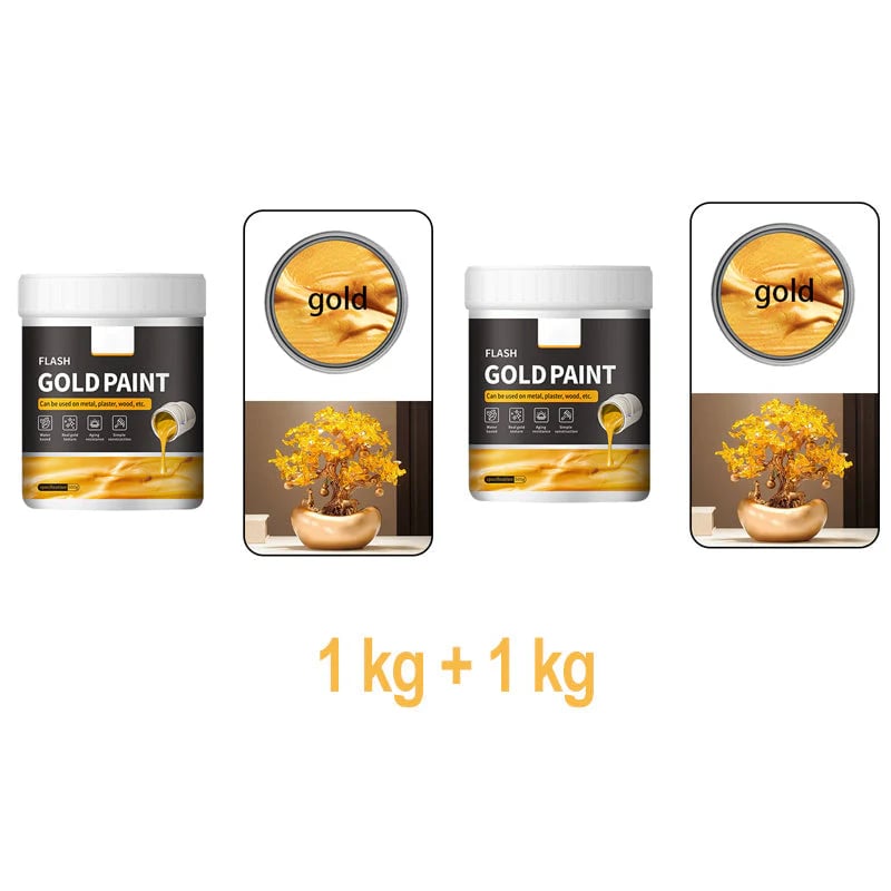 💐Water-Based Flash Gold Paint – Versatile for Canvas, Wood & Ceramic 🎨🖌️
