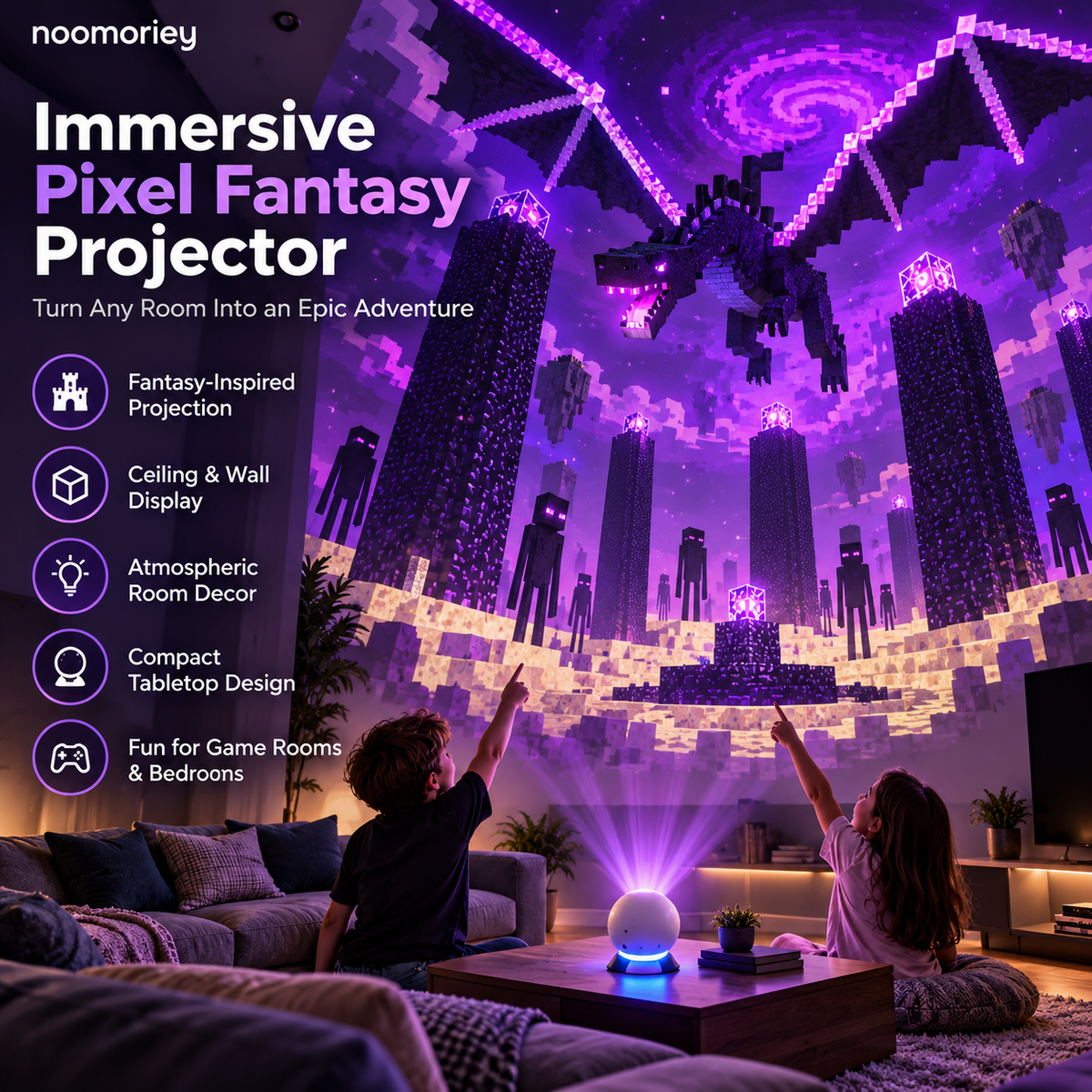 🔥LAST DAY 49% OFF🌆Pixel Fantasy Scene Projector – Ambient Decor for Gaming Rooms