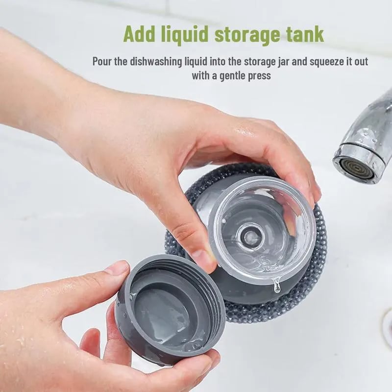 🎉💕New Year event 💖-Automatic Liquid Filling Good Handle Soap Dispense Palm Kitchen Brush for Bowl Sink Cleaning Pot Comfortable