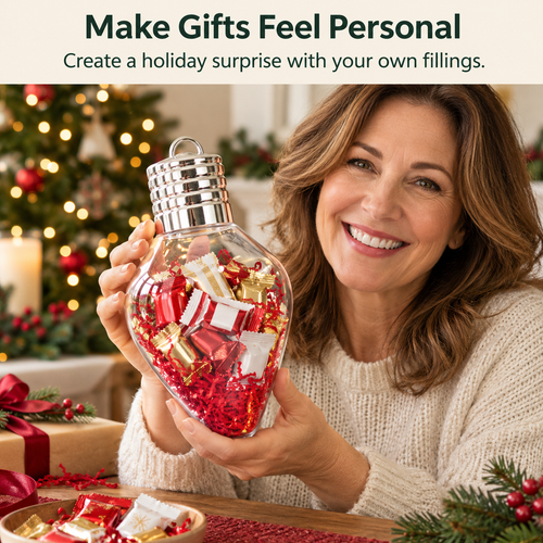 💡 DIY Christmas Bulb Gift Jar – Clear Fillable Ornament for Personalized Holiday Gifts
