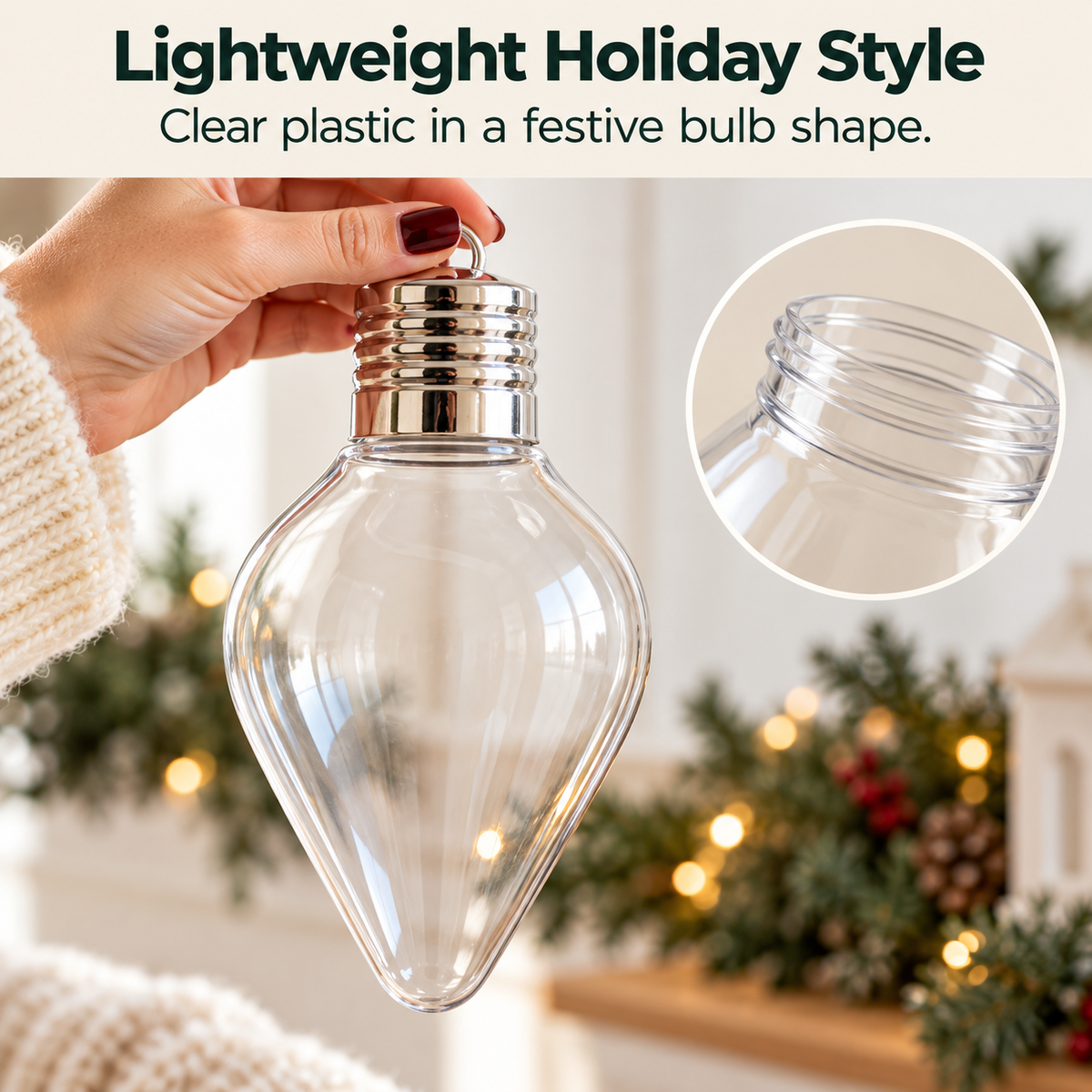 💡 DIY Christmas Bulb Gift Jar – Clear Fillable Ornament for Personalized Holiday Gifts