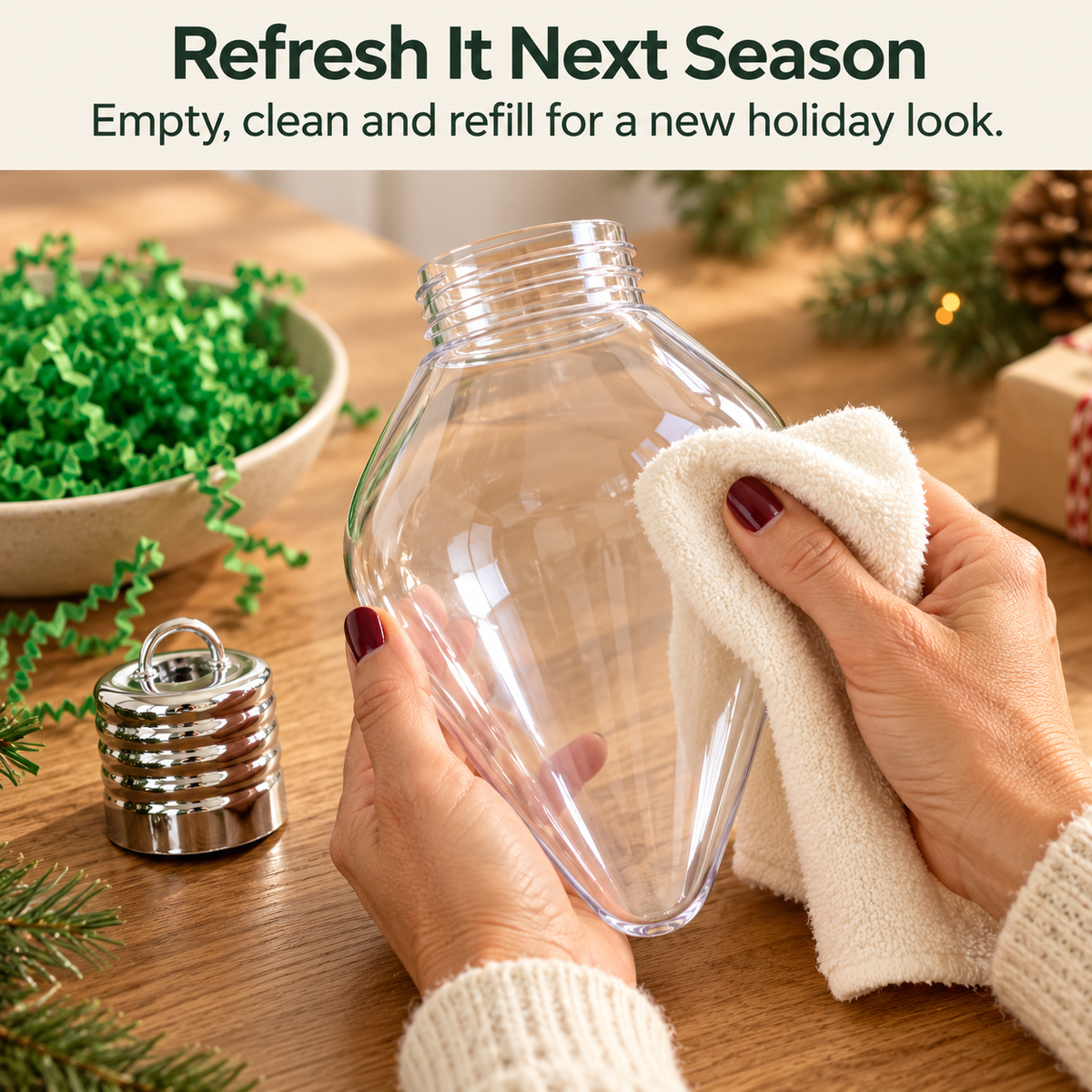 💡 DIY Christmas Bulb Gift Jar – Clear Fillable Ornament for Personalized Holiday Gifts