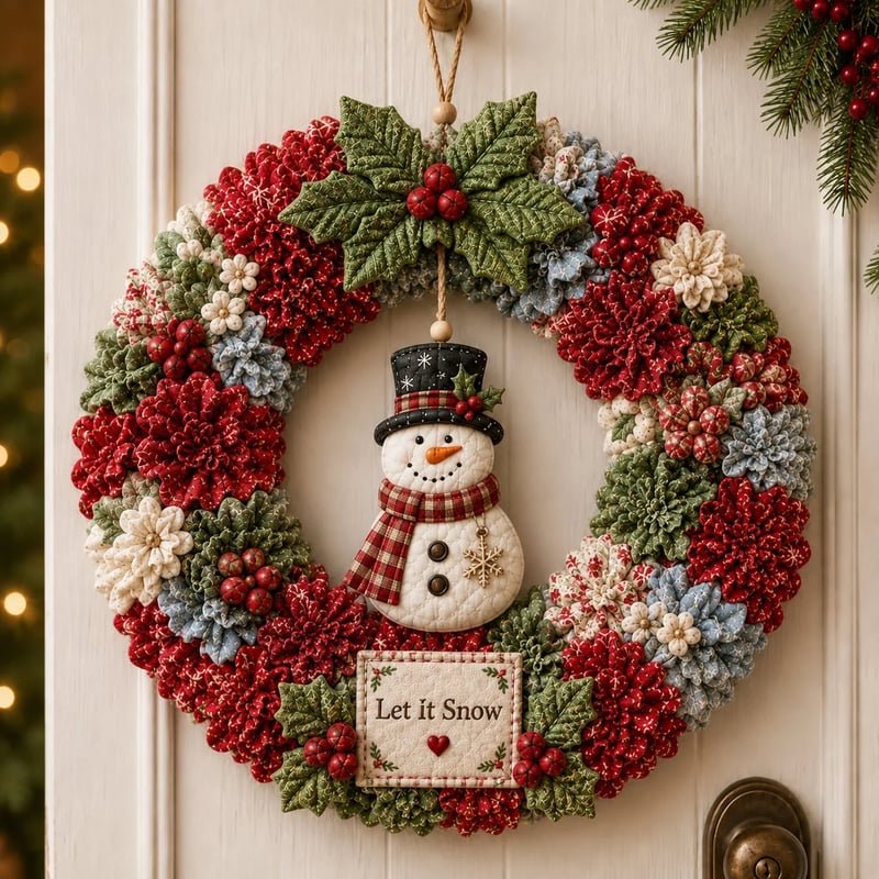 🎄DIY Christmas Wreath Craft Kit with 3D Texture | Relaxing & Festive Door Decor