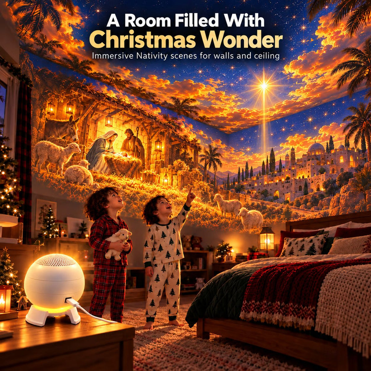 ✨ Last Day – 60% OFF!✝️🌟 Nativity Christmas 5D Projection Light