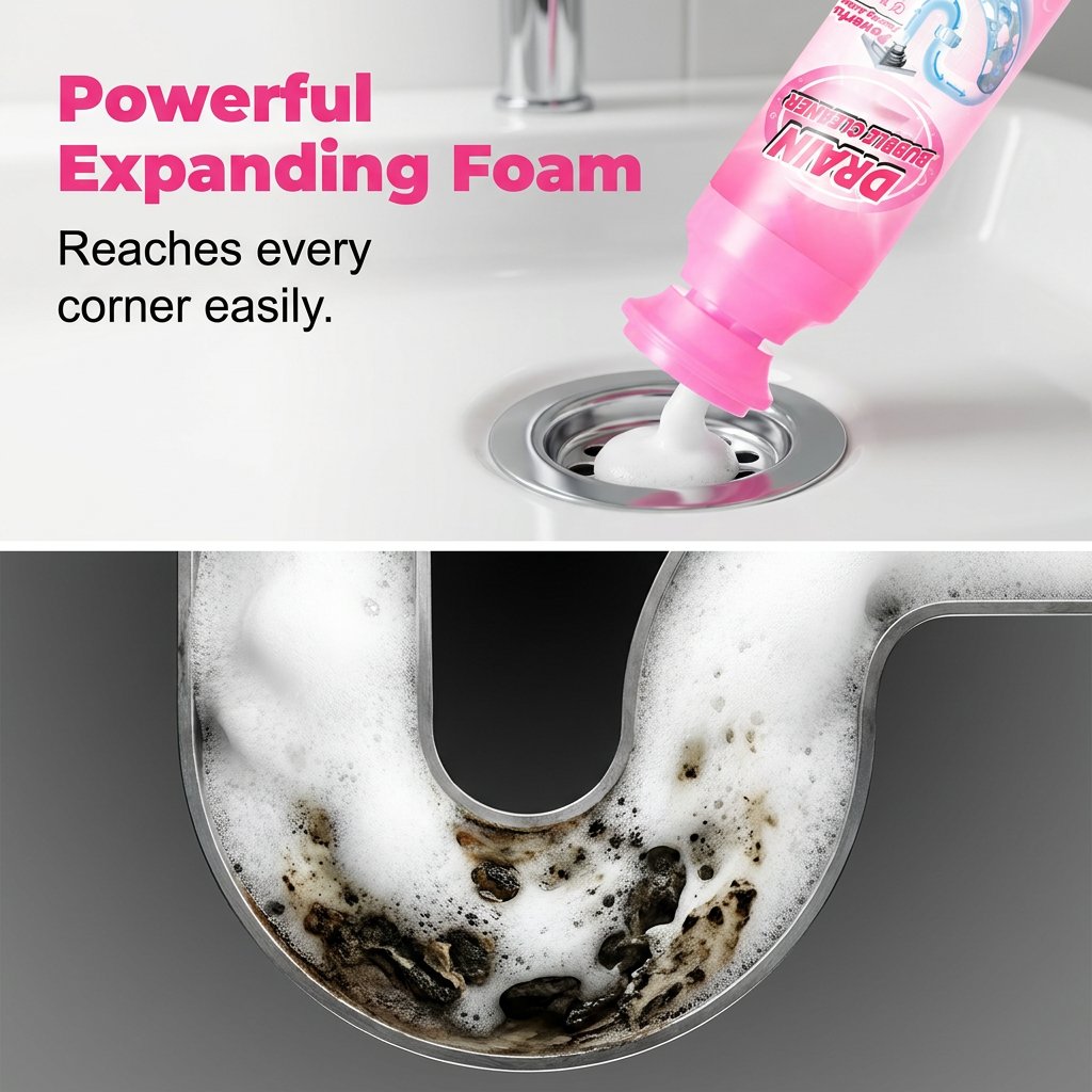 💯Powerful Foaming Drain Cleaner – Clear Buildup, Fight Odors & Keep Drains Flowing Smoothly