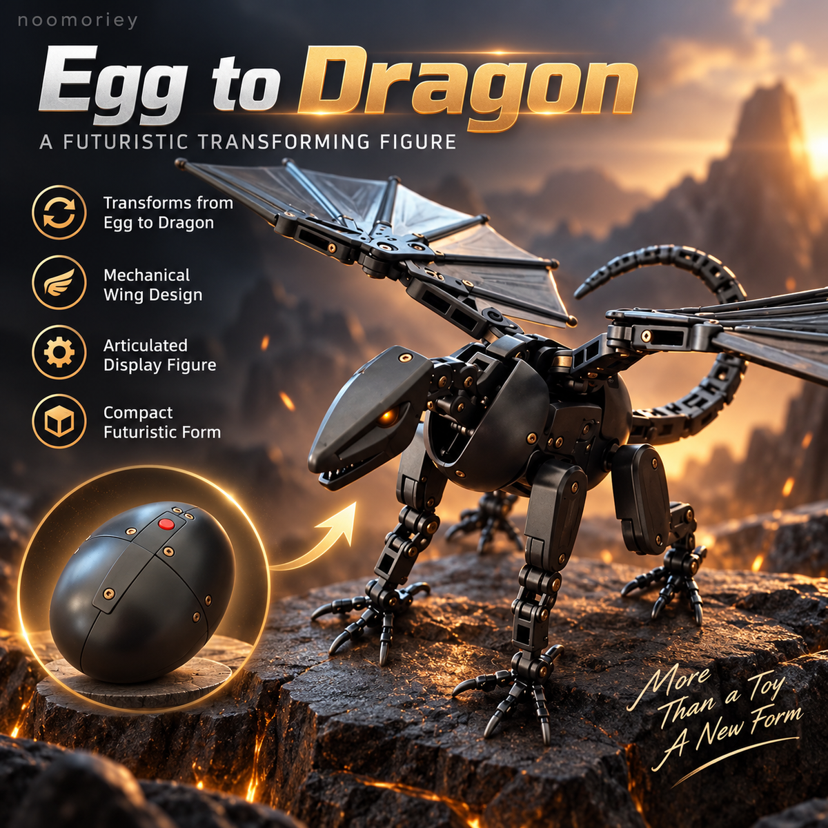 🐉 DragonMorph – Egg to Dragon Transforming Mechanical Toy🥚
