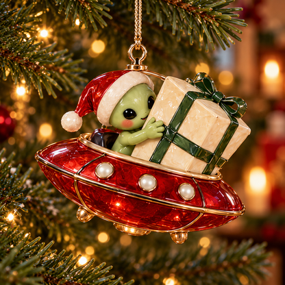 Cosmic Christmas Alien Ornaments – 6 Whimsical Holiday Designs