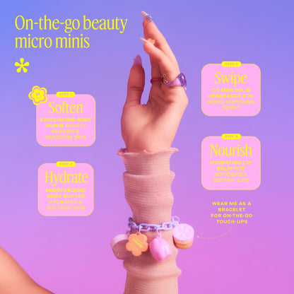 💜 Surprise Bracelet with Mini Beauty Products | Clip-On Bag Charm, Y2K Pastel Style