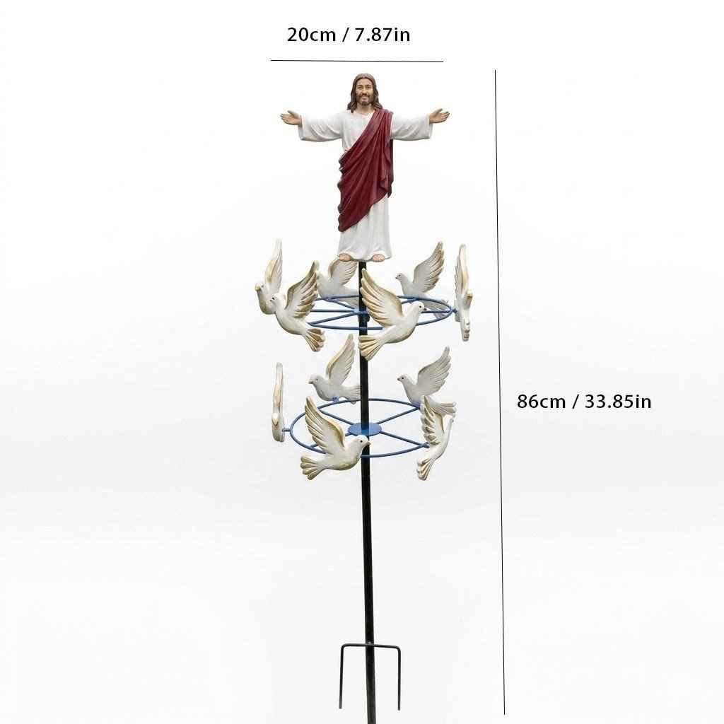🔔Perfect For Christian✝️The Divine Jesus & Holy Dove Garden Wind Spinner🕊️