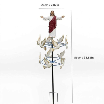 🔔Perfect For Christian✝️The Divine Jesus & Holy Dove Garden Wind Spinner🕊️