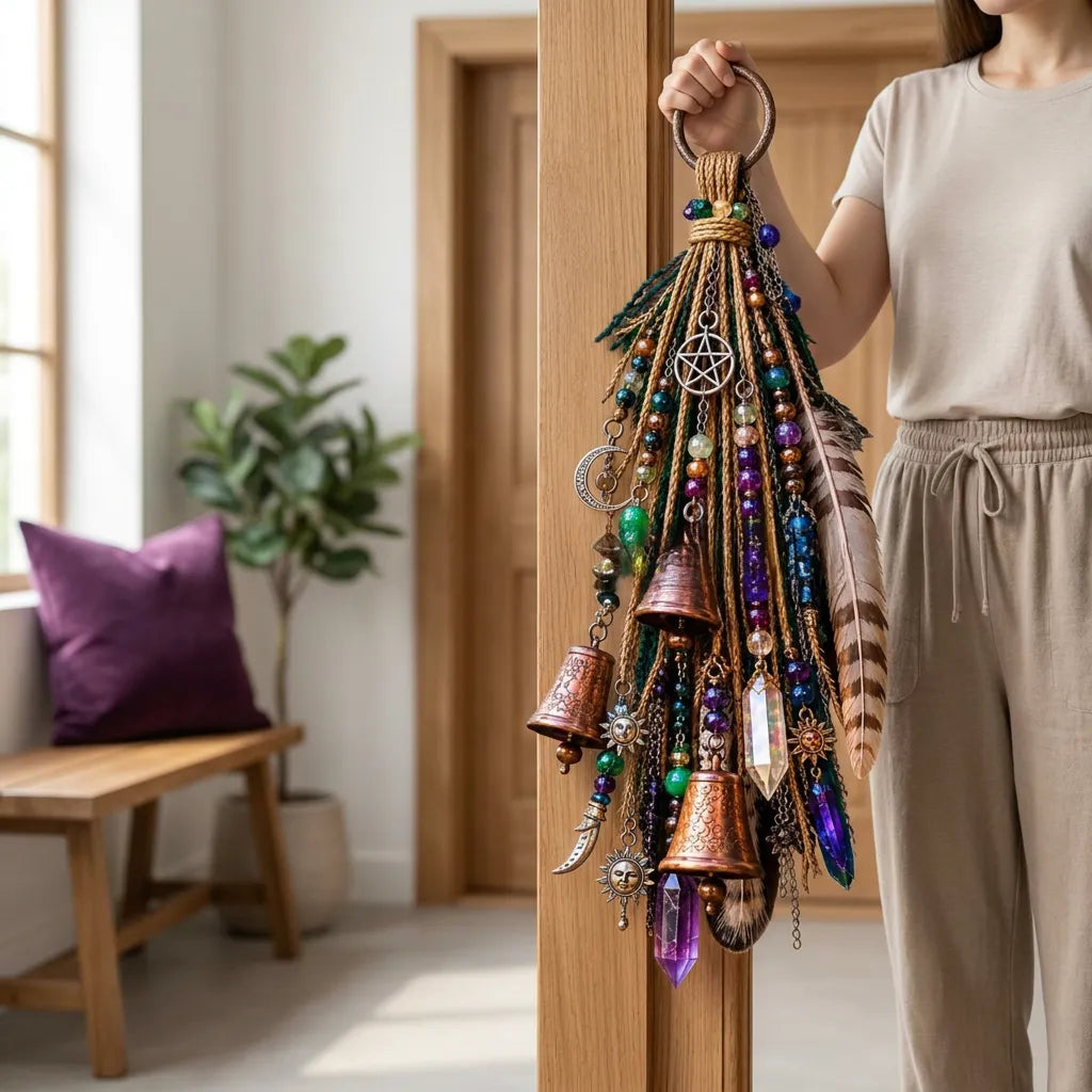 👉 Whimsical Witch Door Bell – Unique Hanging Decor for a Charming Home Entrance