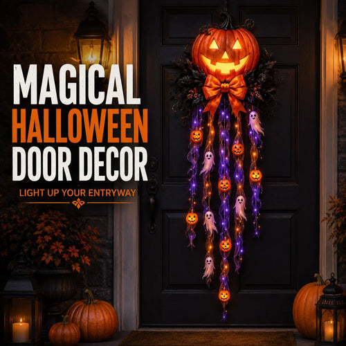 🎃 49% Off – Limited-Time Halloween Offer 👻 Glowing Pumpkins and Ghosts as Door Decorations