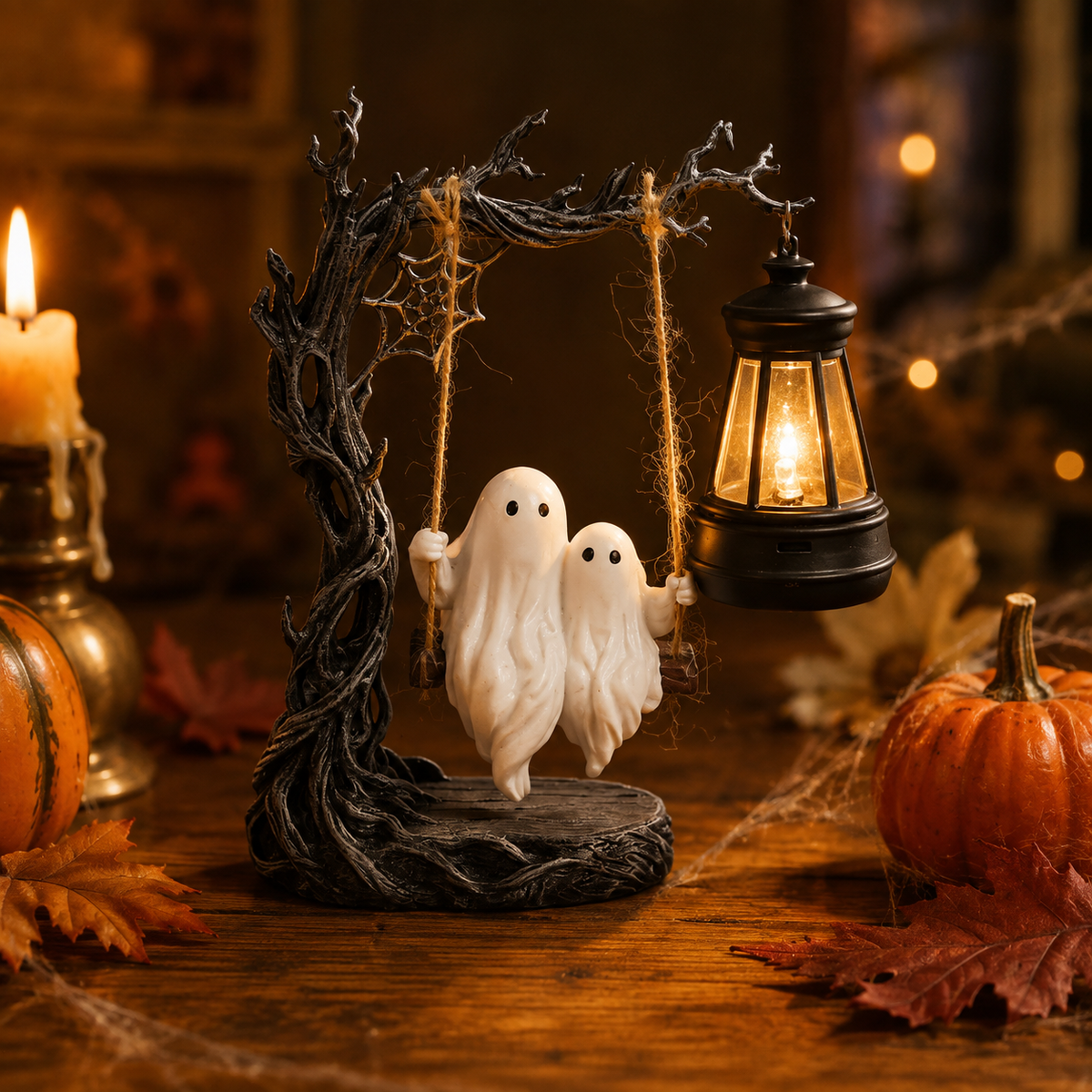 🎃  Light-Up Halloween Swing Figurine | 4 Spooky Characters & Warm Lantern Glow 👻✨