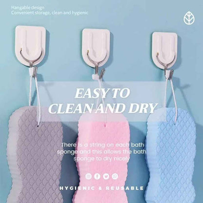 🧽Magic Exfoliating Bath Sponge - Super Soft Exfoliating&Skin Friendly🩵 🧼 Reusable for Adults Children and Pregnant Women