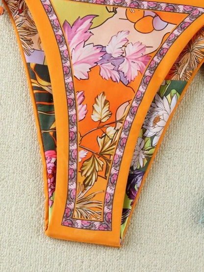 🔥Summer Hot Sale🌺👙 Boho Floral Bikini Set – Bold, Bright & Beach-Ready