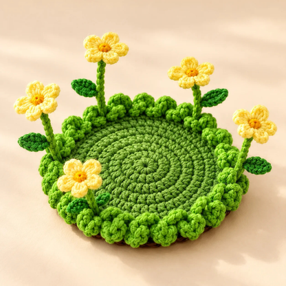 🌸50% OFF🌸Handmade Crochet Floral Coaster | Everlasting Table Art 🌸