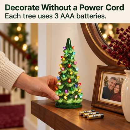 🔥Christmas Sale🎁Retro Hand-Painted Tabletop Christmas Trees🎄