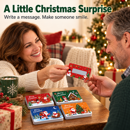 🎄 80-Piece DIY Christmas Scratch-Off Card Set – Write-Your-Own Holiday Surprises