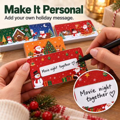 🎄 80-Piece DIY Christmas Scratch-Off Card Set – Write-Your-Own Holiday Surprises