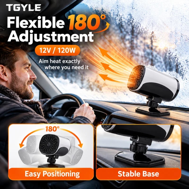 🔥HOT SALE🔥Portable Car Heater Defroster with 360-Degree Rotating Base