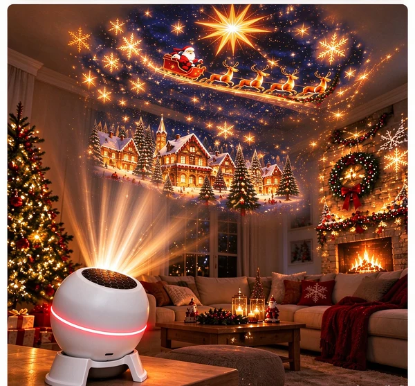 🎄 Christmas Projector Light – Indoor Holiday Projection Lamp for Walls & Ceilings