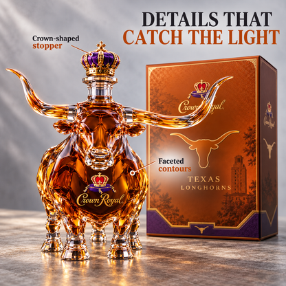 👑Crown Royal Texas Longhorns Whiskey Bottle