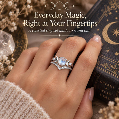 🔮 Enchanted Triple Moon Celestial Ring🌙