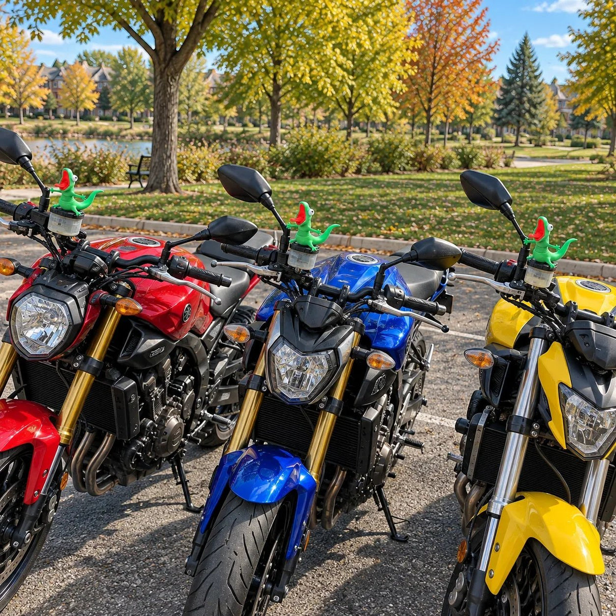 🔥Buy More Save More🔥- 🦎🏍Wobbly Riding Buddy – Car & Motorcycle Decor