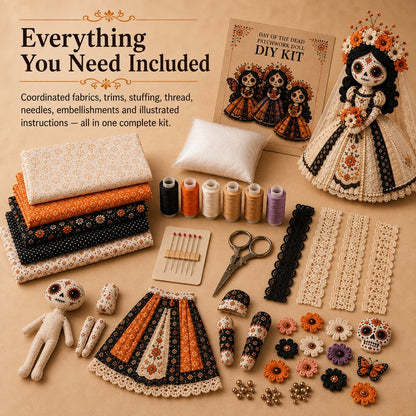 🖤 DIY Day of the Dead Patchwork Doll Kit