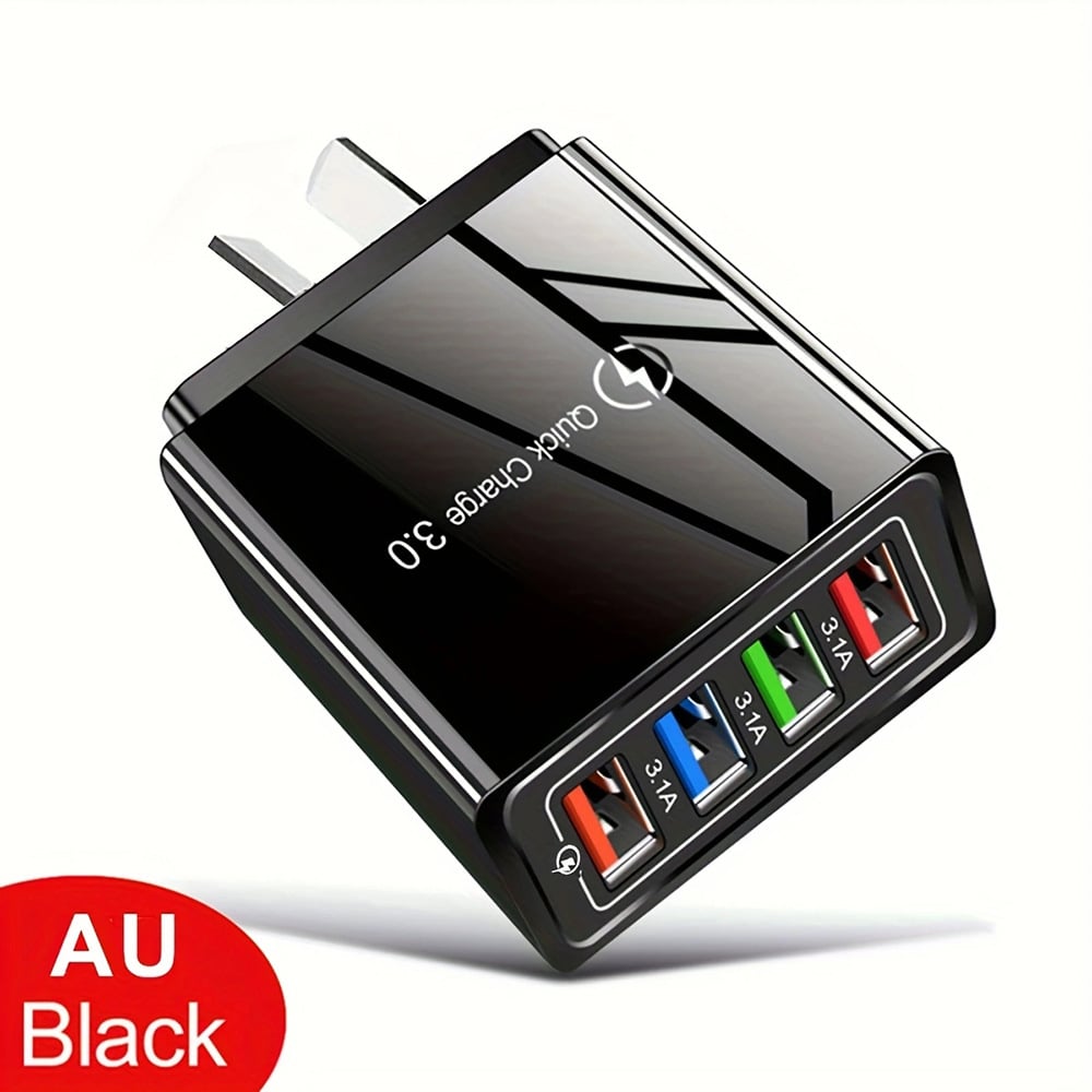 ⚡🔥 Buy 1 Get 1 FREE🔥 Smart 4-Port USB Charger | Quick Charge 3.0 with Intelligent Power Management