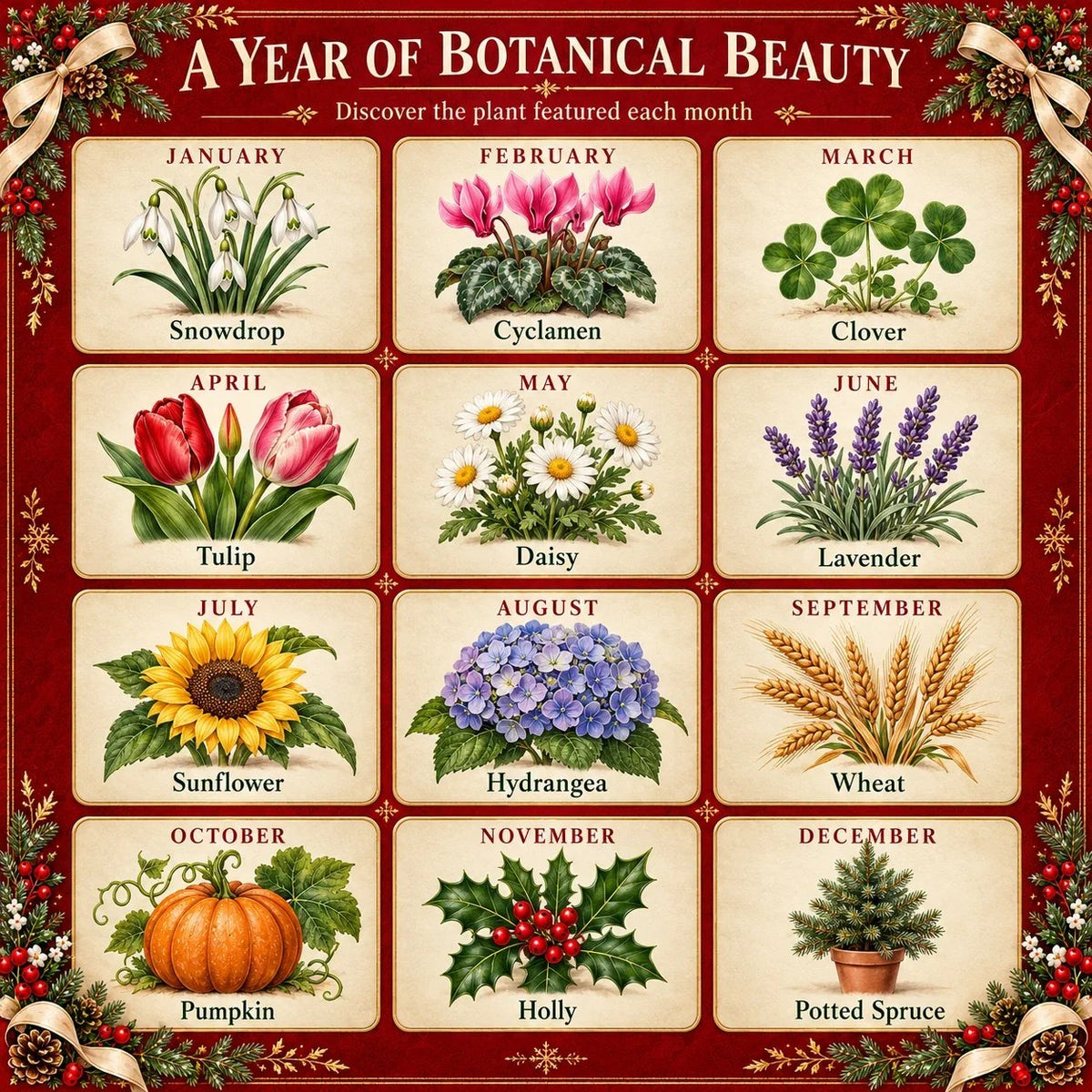 🎄🌱 Christmas Limited Edition – Eco-Friendly Plantable “Timeless” Seed Calendar 2027 🌸🌿