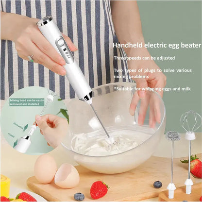 ⚡ Super Powerful Torque — Rechargeable Milk Frother Wand ☕3-Speed Handheld Foam Maker for Coffee, Matcha & Protein Shakes
