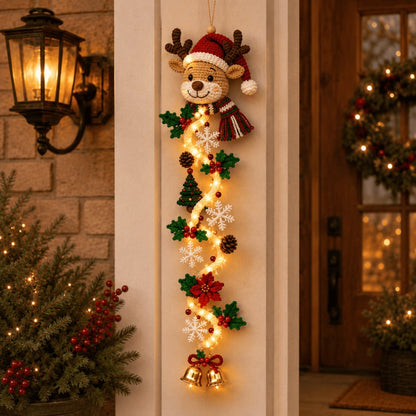 ⏳Last day: 49% off – 🎄 MerryCascade Light-Up Christmas Door Hanger | 6 festive light designs, warm glow, 3D details & space-saving vertical decoration ✨