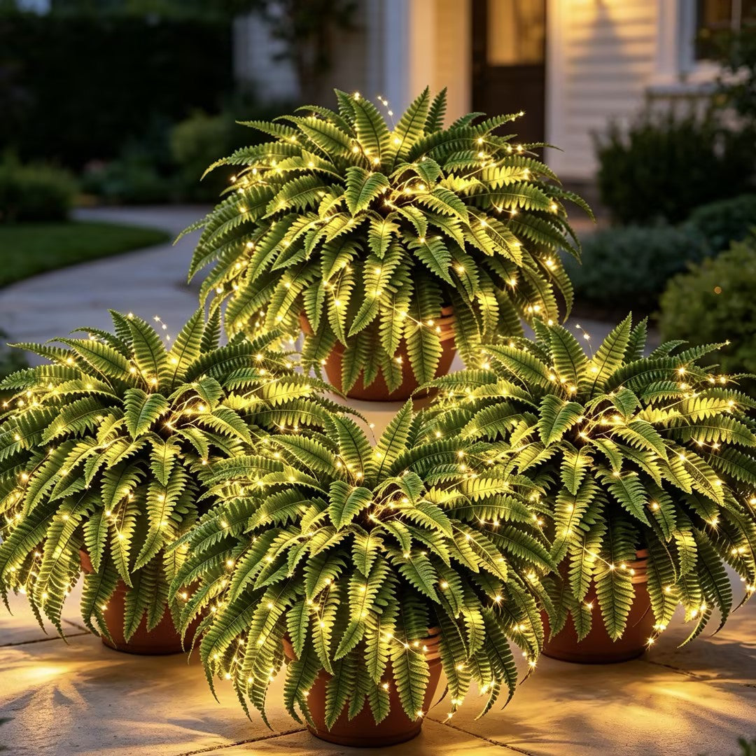 🔥 Last Day 70% OFF💡Glowing Artificial Boston Ferns with Lights – Never Fade, No Watering, No Maintenance🌿