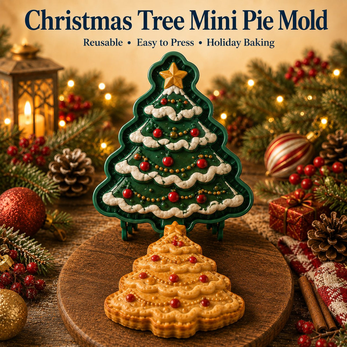 🎄 16-Design Christmas Mini Pie Mold Collection | Reusable Embossed Molds for Shaping Detailed Santa, Snowman, Reindeer, Tree & Holiday Pies 🥧✨