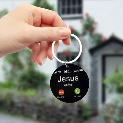 ✝️Jesus Calling Keychain, Christian Key Ring Gift, Faith Inspirational Keychain, Religious Gift for Men Women