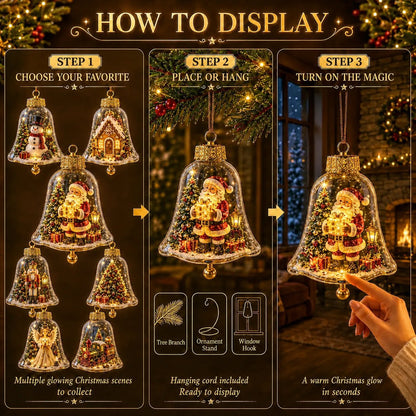⭐Limited time49% OFF -✨🎄 Glowing Christmas Story Ornament – Light-Up Mini Holiday Scene