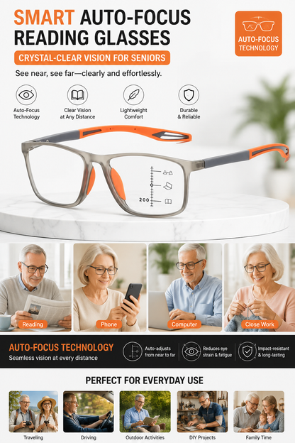 Multifocal Glasses🔥Get Crystal Clear Vision From Phone to Far Away-No More Squinting!