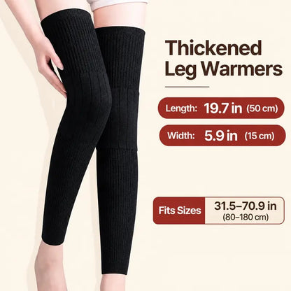 ❄️ Fleece Knee Warmers – Extended Thermal Knee Sleeves for Men & Women with Non-Slip Fit