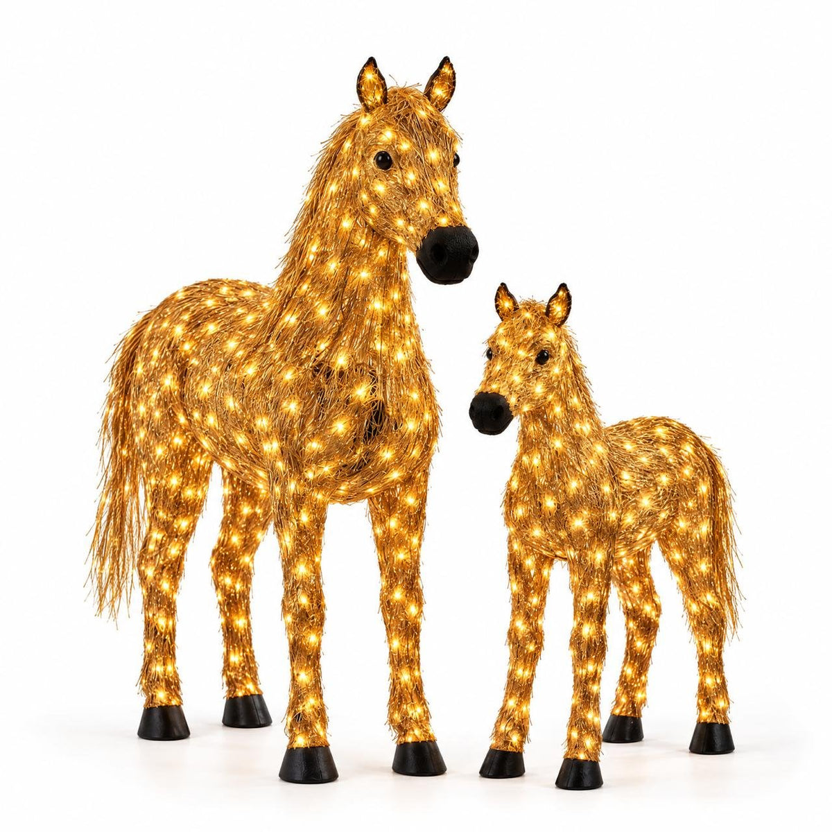 Double-Lighted Horse Christmas Set.