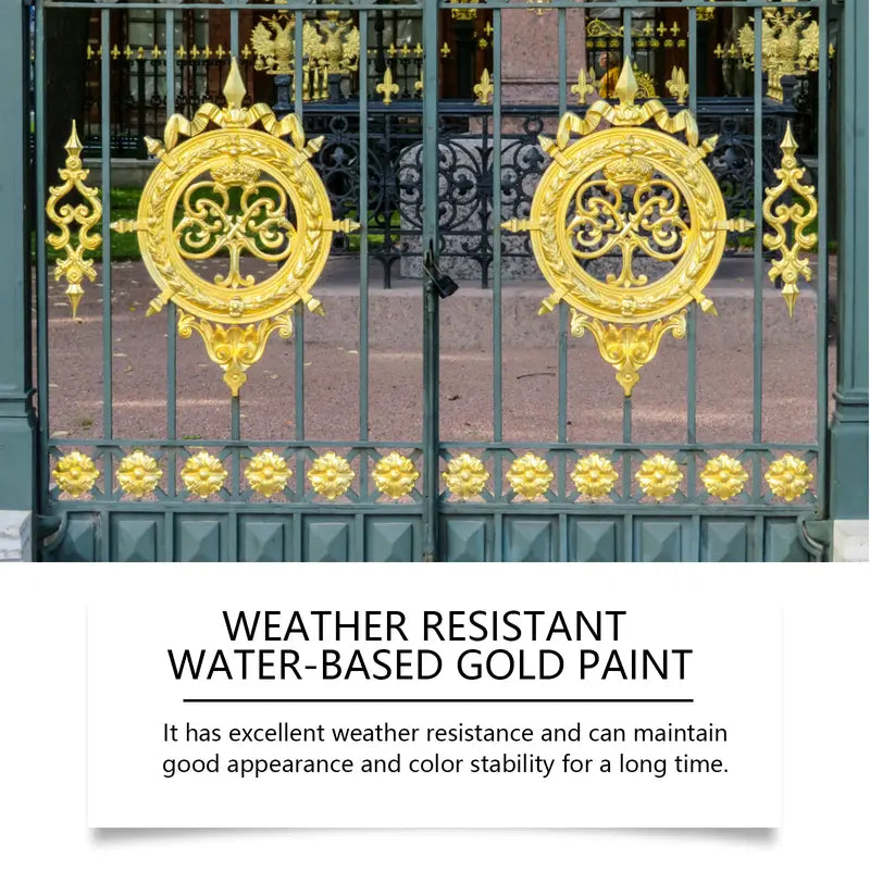 Buy two get one free🔥🔥🔥Weather-Resistant Water-Based Gold Paint, Metallic Paint, Weather-Resistant Roman Column Decorative Gold Paint, Outdoor Gold Foil Paint