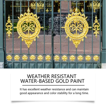 Buy two get one free🔥🔥🔥Weather-Resistant Water-Based Gold Paint, Metallic Paint, Weather-Resistant Roman Column Decorative Gold Paint, Outdoor Gold Foil Paint