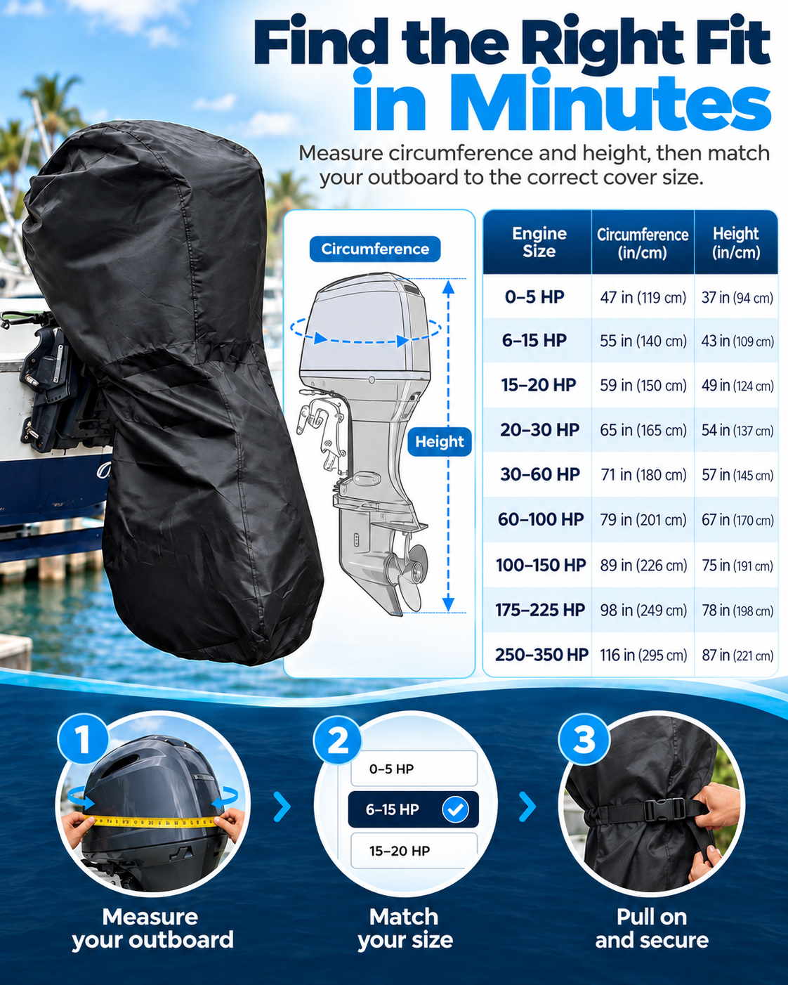 🎃Halloween Deal 50% OFF!🚤420D Full Outboard Engine Cover – Weather-Resistant Protection for Storage
