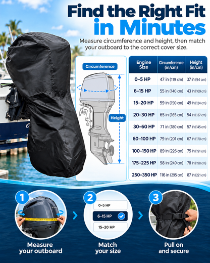 🎃Halloween Deal 50% OFF!🚤420D Full Outboard Engine Cover – Weather-Resistant Protection for Storage