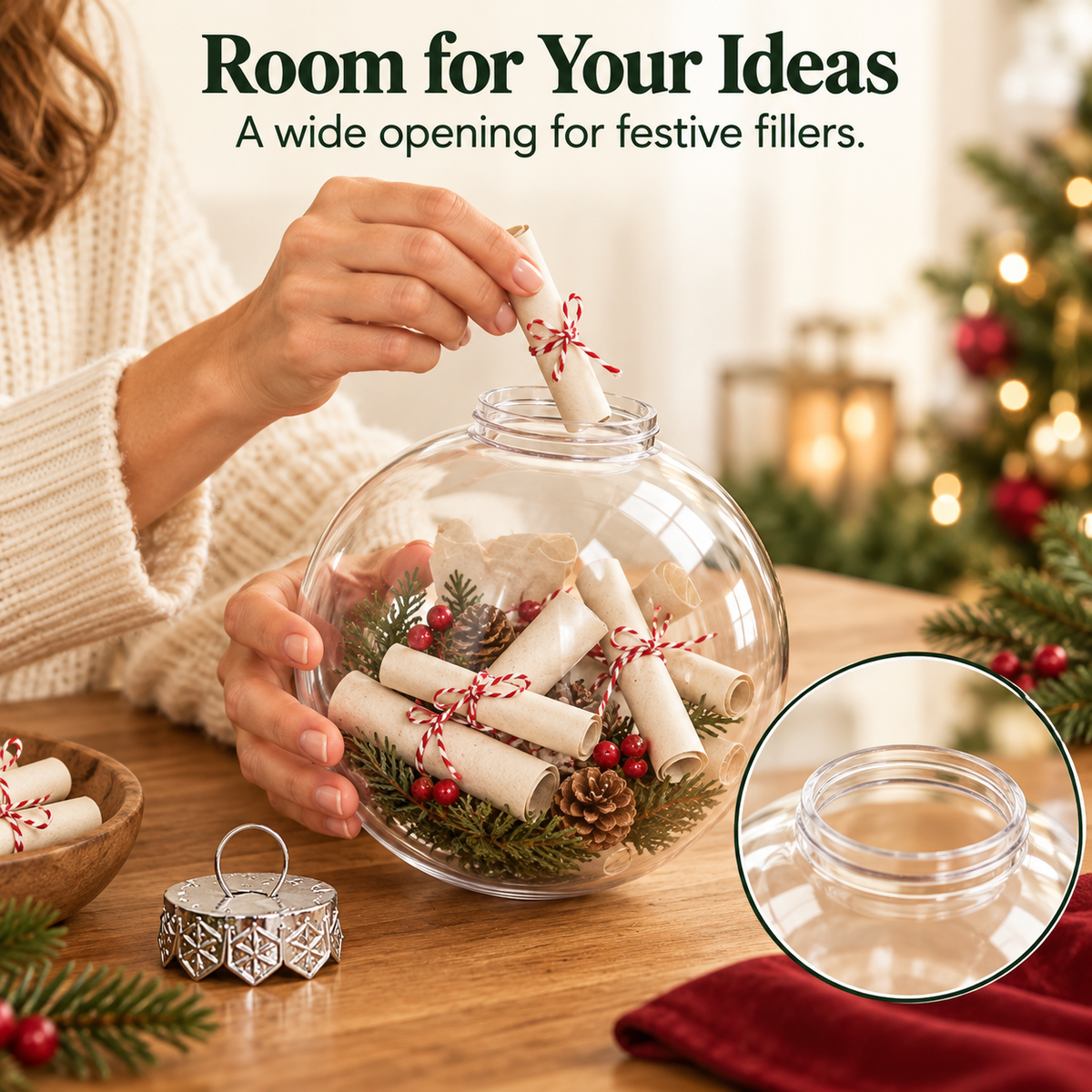 💡 DIY Christmas Bulb Gift Jar – Clear Fillable Ornament for Personalized Holiday Gifts