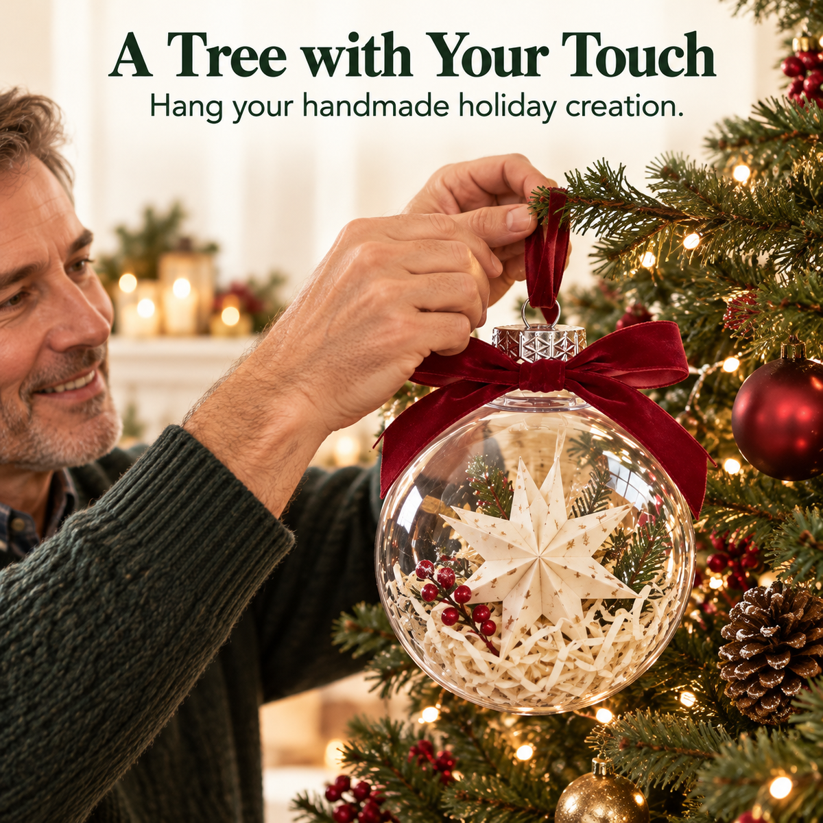 🎄 DIY Clear Fillable Ball Ornaments – 7.9″ Personalized Holiday Gifts & Décor