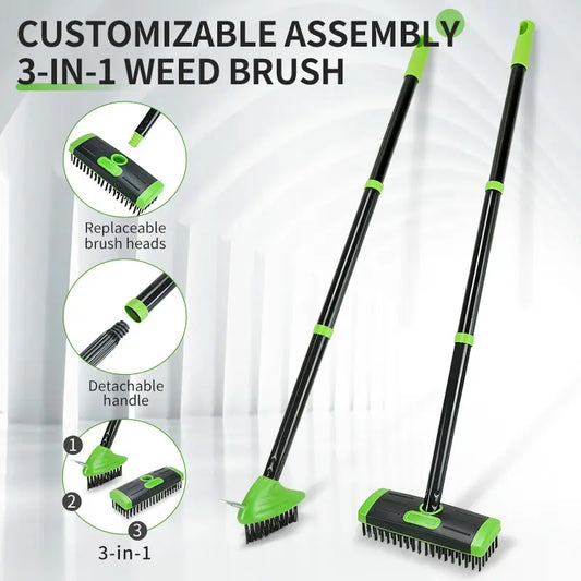 50% OFF! Clear Stubborn Weeds in Seconds — The Ultimate 3-in-1 Weed Brush Set!
