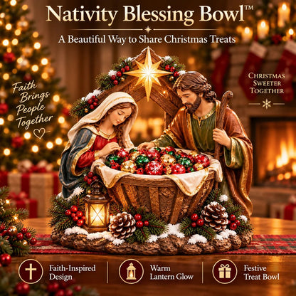 ✝️ Nativity Christmas Treat Bowl Centerpiece | Bethlehem Star & Warm Glow
