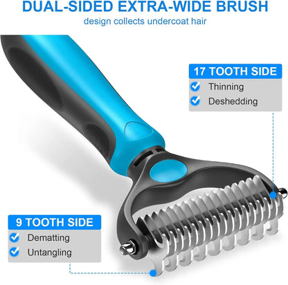 🐾 Pet Grooming Brush — Painless Shedding & Detangling Comb