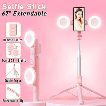 67-Inch Adjustable Portable Retractable Foldable Selfie Stick Tripod